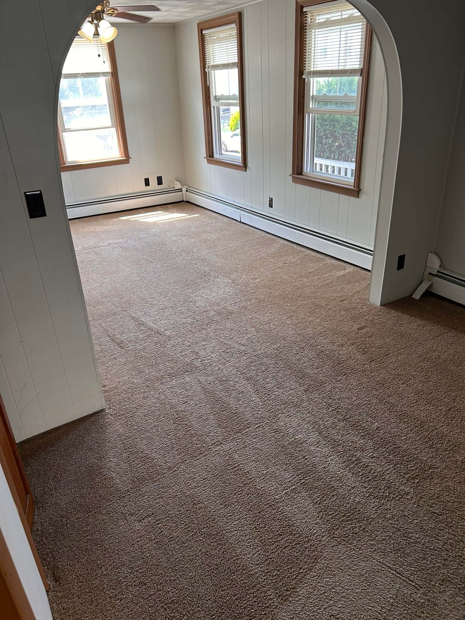 Freshly cleaned bright carpet in a Rhode Island home